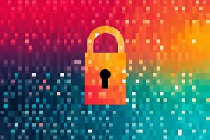 Modern Tech Encrypted Data Theme Background generative AI photo