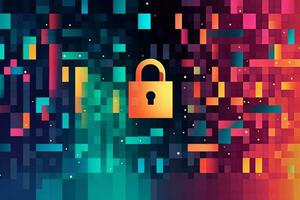 Modern Tech Encrypted Data Theme Background generative AI photo
