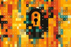 Modern Tech Encrypted Data Theme Background generative AI photo