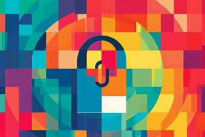 Modern Tech Encrypted Data Theme Background generative AI photo