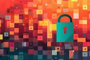 Modern Tech Encrypted Data Theme Background generative AI photo
