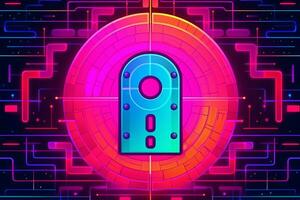 Modern Tech Encrypted Data Theme Background generative AI photo