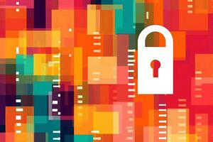 Modern Tech Encrypted Data Theme Background generative AI photo