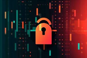 Modern Tech Encrypted Data Theme Background generative AI photo