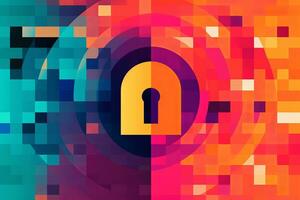 Modern Tech Encrypted Data Theme Background generative AI photo