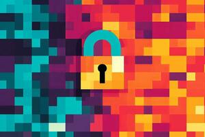Modern Tech Encrypted Data Theme Background generative AI photo