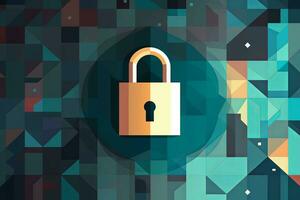Modern Tech Encrypted Data Theme Background generative AI photo