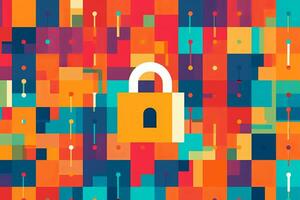 Modern Tech Encrypted Data Theme Background generative AI photo