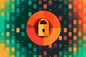 Modern Tech Encrypted Data Theme Background generative AI photo