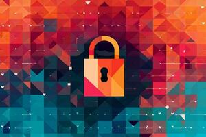 Modern Tech Encrypted Data Theme Background generative AI photo