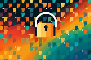 Modern Tech Encrypted Data Theme Background generative AI photo