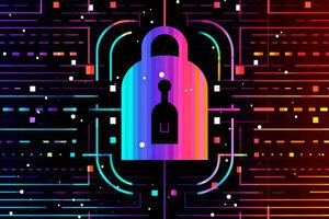 Modern Tech Encrypted Data Theme Background generative AI photo