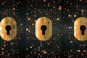 Modern Tech Encrypted Data Theme Background generative AI photo