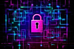Modern Tech Encrypted Data Theme Background generative AI photo