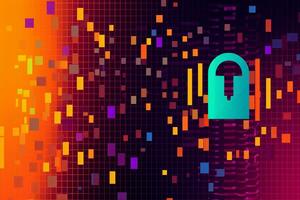 Modern Tech Encrypted Data Theme Background generative AI photo