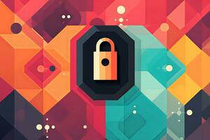 Modern Tech Encrypted Data Theme Background generative AI photo
