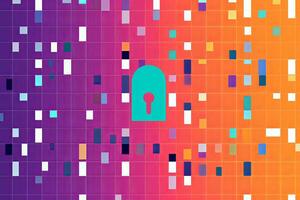Modern Tech Encrypted Data Theme Background generative AI photo