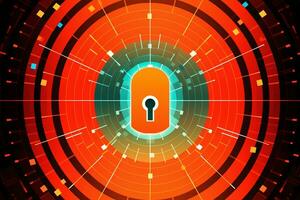 Modern Tech Encrypted Data Theme Background generative AI photo