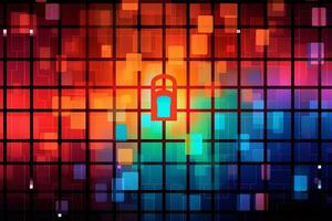 Modern Tech Encrypted Data Theme Background generative AI photo