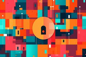 Modern Tech Encrypted Data Theme Background generative AI photo