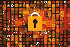 Modern Tech Encrypted Data Theme Background generative AI photo