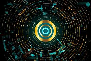 Modern Tech Encrypted Data Theme Background generative AI photo