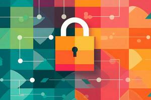 Modern Tech Encrypted Data Theme Background generative AI photo