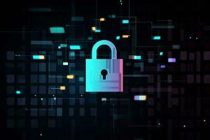 Modern Tech Encrypted Data Theme Background generative AI photo