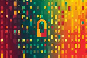 Modern Tech Encrypted Data Theme Background generative AI photo