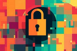 Modern Tech Encrypted Data Theme Background generative AI photo