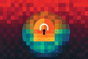 Modern Tech Encrypted Data Theme Background generative AI photo