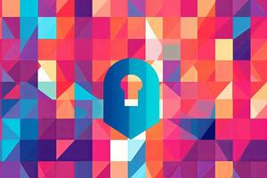 Modern Tech Encrypted Data Theme Background generative AI photo