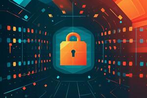 Modern Tech Encrypted Data Theme Background generative AI photo
