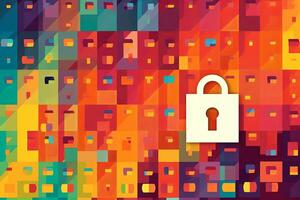 Modern Tech Encrypted Data Theme Background generative AI photo