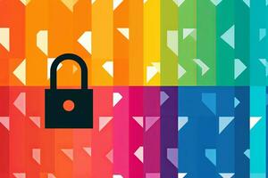 Modern Tech Encrypted Data Theme Background generative AI photo