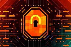 Modern Tech Encrypted Data Theme Background generative AI photo