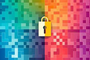 Modern Tech Encrypted Data Theme Background generative AI photo