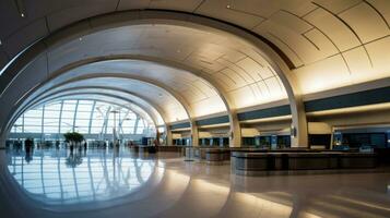 aeropuerto Terminal, moderno aeropuerto Terminal. generativo ai foto