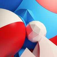 Patriotic Red White and Blue 3D Abstract Background generative AI photo