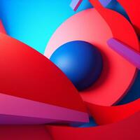 Patriotic Red White and Blue 3D Abstract Background generative AI photo