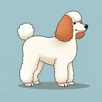 Poodle Dog Graphic Illustration on a Monochrome Background generative AI photo