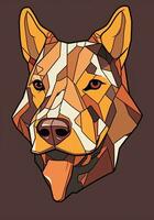 Pitbull Dog Graphic Illustration on a Monochrome Background generative AI photo