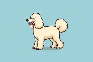 Poodle Dog Graphic Illustration on a Monochrome Background generative AI photo