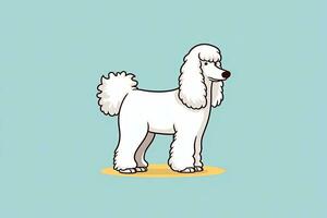 Poodle Dog Graphic Illustration on a Monochrome Background generative AI photo