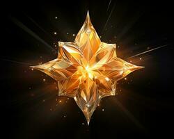 3d illustration of a golden star on a black background generative ai photo