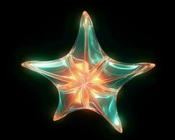 3d rendering of a glowing star on a black background generative ai photo
