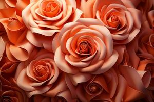 3d rendering of orange roses on a black background generative ai photo