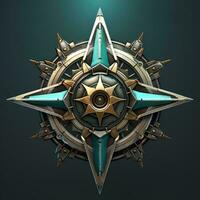 a 3d illustration of a compass on a dark background generative ai photo