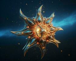 3d rendering of an alien star with glowing eyes generative ai photo