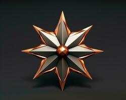 a 3d model of a copper star on a black background generative ai photo